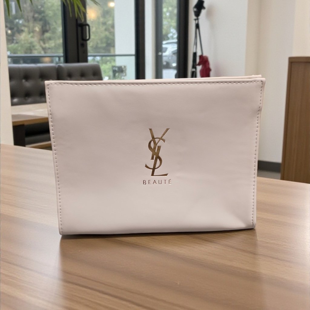 Ysl Beaut White Cosmetic Pouch Gwp Exclusive New